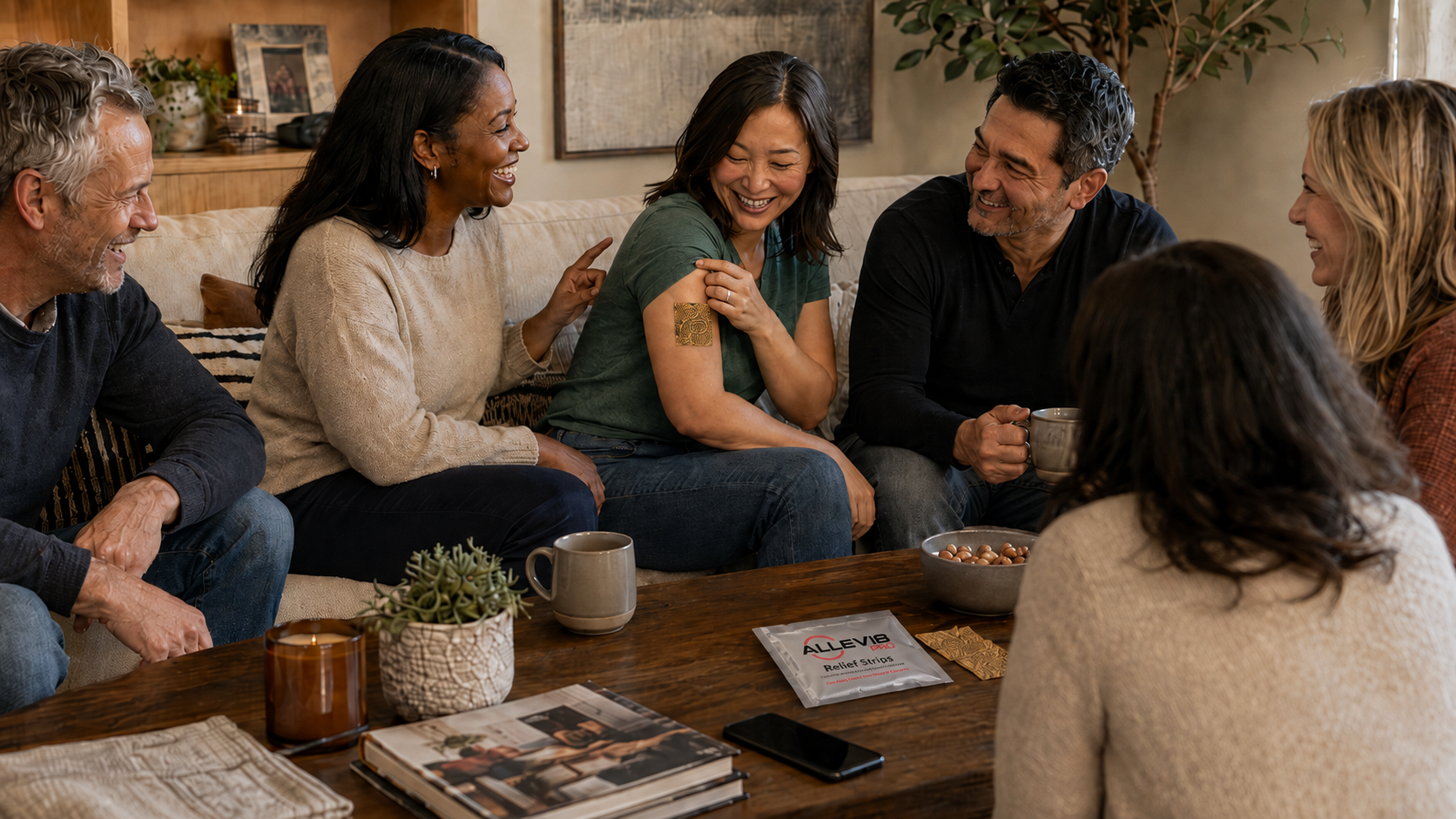 Friends spending time together at home